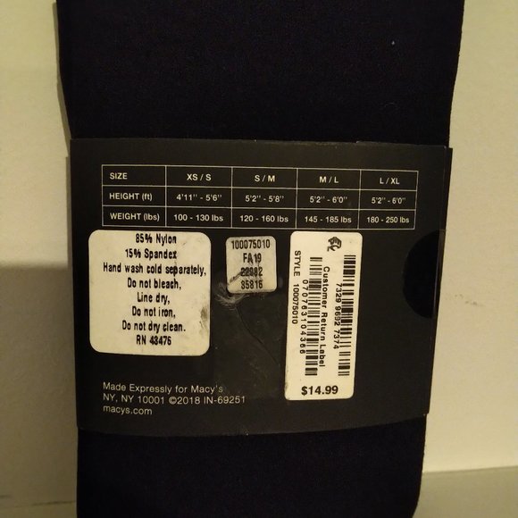 Small black tight INC International Concepts $14.99 xs/s 5'4" -5'6" Nwt USA made - Picture 6 of 8